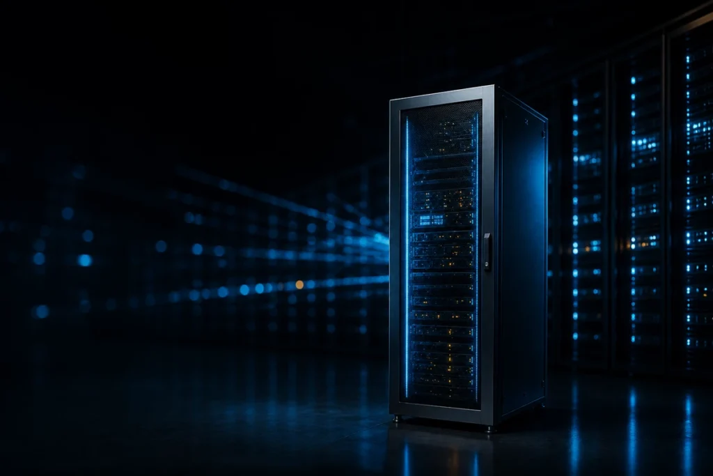 Infraestructura con LEDs en data center — Colmena X